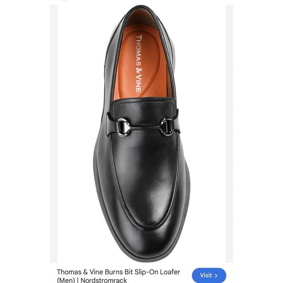 Thomas & Vine Burns Bit Shoes Men\'s Size 10.5 Black Slip On Loafers Dress New main image 6